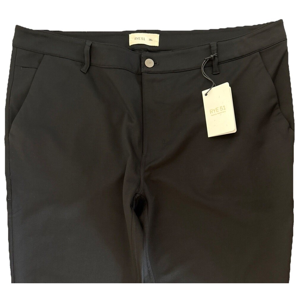 Rye 51 Performance Knit Chino Black 38W Silo Straight‎ Fit LuxeKnit NWT - Picture 3 of 11